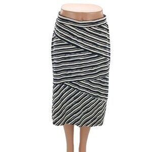 Christopher & Banks Skirt Midi Striped Straight Zebra Pull On Womens Size Small